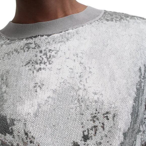 AllSaints Julea Sequin T-Shirt Sz L - Picture 2 of 3